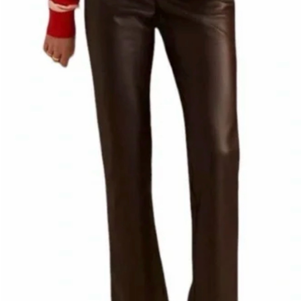 Women’s Avec Les Filles Soft Leather Pants - chocolate brown size medium